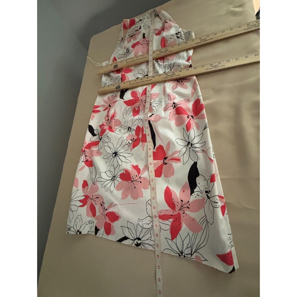 Evan Picone Sheath Dress Womens 10 White Floral Halter Neck Sleeveless Back Zip - Picture 8 of 9